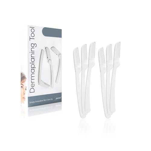 Dermaplaning Tool (6 Count) – Easy to Use Dermaplane Razor For Face – Facial Hair Removal for Women - Blade for Eyebrows and Peach Fuzz – Face Shavers for Women Help Exfoliate and Smooth the Skin
