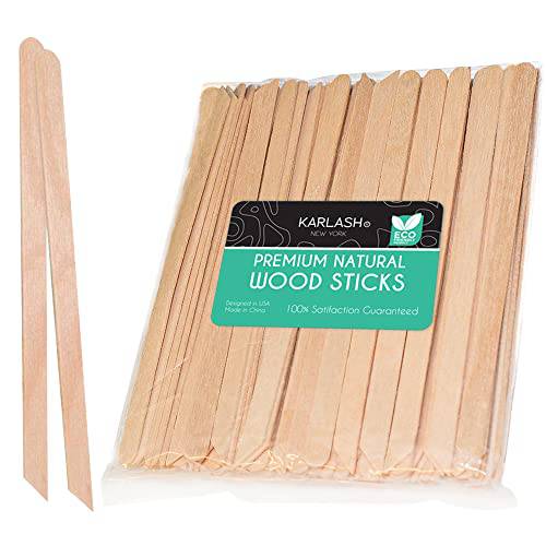 100 Pieces Small Wax Sticks Wood Spatulas Applicator Craft Sticks for Body Hair Eyebrow Lip Nose Removal Slanted/Round (Pack of 100)