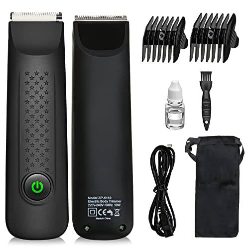 Electric Groin Hair Trimmer, Ball Groomer & Body Trimmer for Men, Waterproof Wet/Dry Clippers, Ultimate Male Hygiene Razor, Waterproof Groin & Body Shaver, with USB Charging