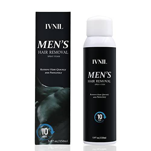 Ivnil Hair Removal Spray Foam For Men Dainty Hair Removal Cream Painless & Non-Irritating & Effective for Men, Inhibiting and Reduce Hair Growth Body Hair Depilatories Cream 150ml