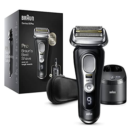 Braun Electric Razor, Waterproof Foil Shaver for Men, Series 9 Pro 9460cc, Wet & Dry Shave, With ProLift Beard Trimmer for Grooming, 5-in-1 Cleaning & Charging SmartCare Center Included, Atelier Black