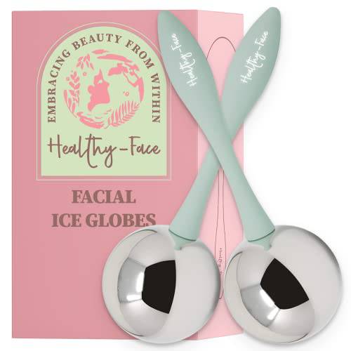 Ice Globes for Facials - Facial Ice Globes Reduces Puffiness and Dark Circles Around Eyes, Stimulates Collagen Production to Tighten Skin and Shrink Pores Enhances Circulation and Smooth Looking Skin