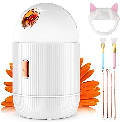 Facial Steamer,Winter moisturizing deep Cleansing and Firming Skin, 180ml Warm Mist Nano Ionic face Steamer Unclogs Pores Moisturizing, for Facial with Skin Cleansing with Home and Office
