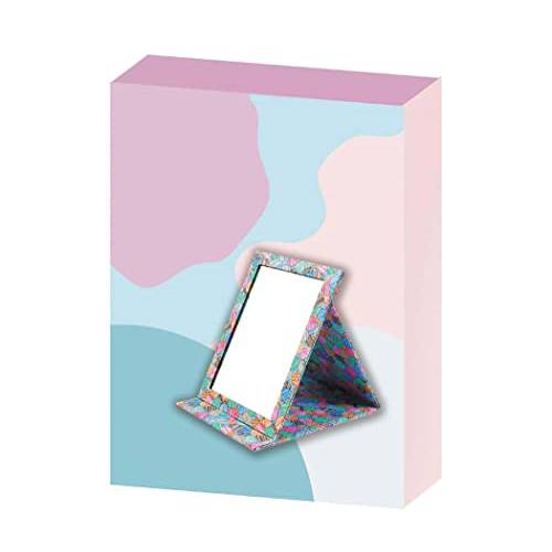 PNVXNUS Folding Travel Mirrors, Vanity Mirror with Desktop Standing,Personal Portable Makeup Mirror (Multicolor)
