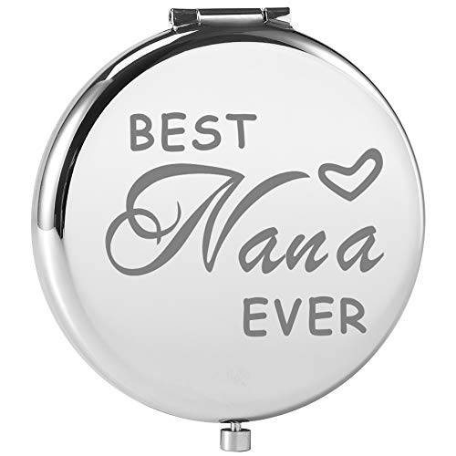 Dynippy NaNa Grandma Gifts from Grandson Granddaughter Birthday Gift Ideas Engraved Compact Mirror with Inspirational Quotes for Birthday Wedding Gift Special Celebration - Best NaNa Ever