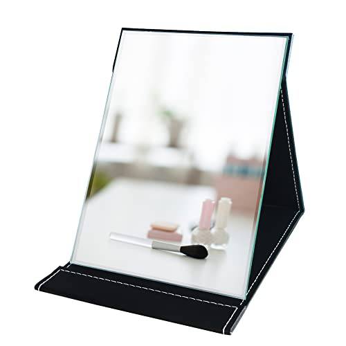 Amazon Brand – Pinzon Folding Portable Makeup Mirror Vanity Desk Standing for Travel Tabletop, 7x9.8 inch Mirror