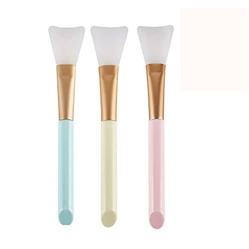 Pinkiou Face Mask Brushes 3pcs Silicone Brush Facial Mask Applicator for Mud, Clay Mask, DIY, Modeling Mask, Body Lotion, and BB CC Cream Beauty Tool with Facial headband and Eyebrow Razor