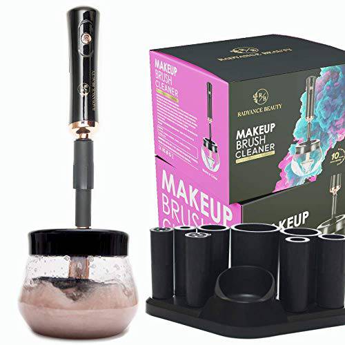 Makeup Brush Cleaner Machine – Fastest Most Effective Electric Make up Brush Cleaner Works in Seconds – Cleaner and Dryer Works With Most Popular Brush Sizes
