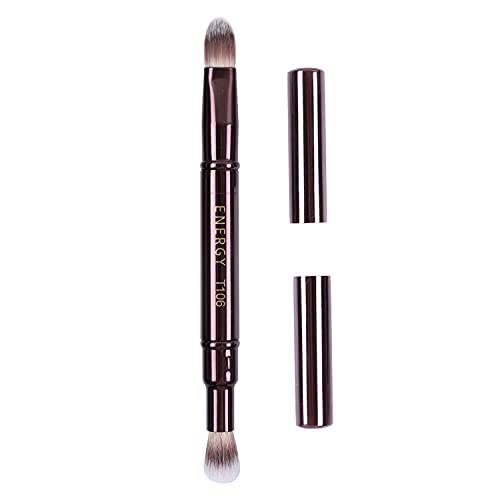 ENERGY Dual Airbrush Concealer Brush 2 Double-Ended 2-in-1 Eye Concealer Brush for Liquid Cream Foundation Concealer Powder Eyeshadow Blending- Buff Away Imperfections Retractable Eye Makeup Brushes