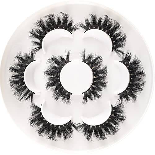 BEFACL False Eyelashes Russian Strip Lashes D/DD Curl Wispy Fluffy Mink Lashes Natural Faux Mink Eye Lashes Pack Reusable Fake Lashes Extension 5 Pairs (BCA31)