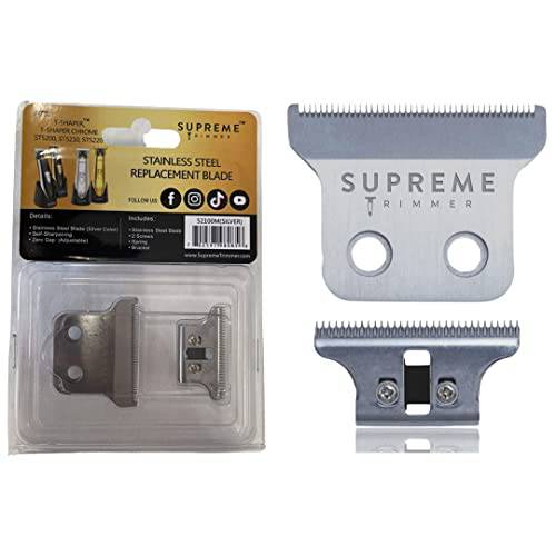 SUPREME TRIMMER 52100M Professional Adjustable Replacement Blade Set for ST5200, ST5210, ST5220, T-Shaper (Silver)