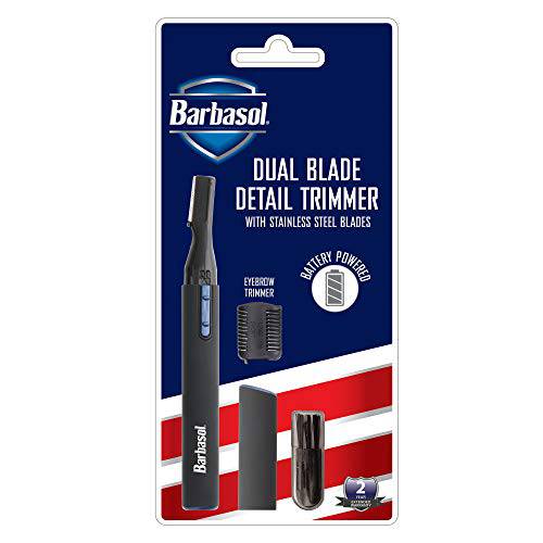 Barbasol Battery Powered Electric Dual Blade Fine Detail Trimmer with Stainless Steel Blades