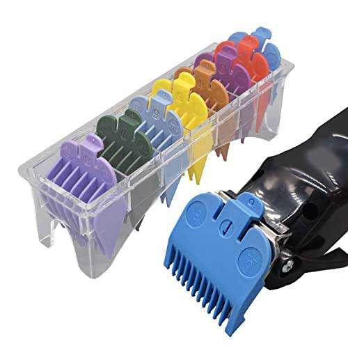 8 Pieces Hair Clipper Guards Set Guides with 8 Color Coded Cutting Guides 3170-400- 1/8 inch to 1 inch fits for Wahl Standard Hair Clippers