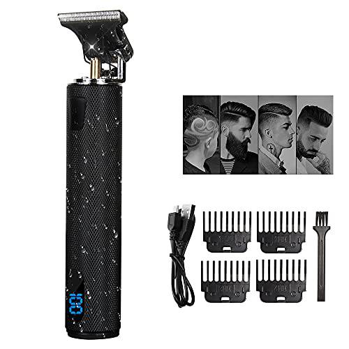 BOTTEN Hair Clipper for Men T-Blade Outlining Trimmer Close Cutting Type-C USB Rechargeable Cordless LED Display Hair Cut Grooming Kit For Barbers Family use Black