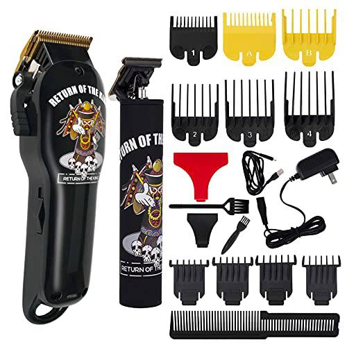 Hair Clippers and Trimmer Kit for Men - Barber Clipper Hair Cutting Kit,Beard T Outliner Trimmers Haircut Grooming Kit with 10 Pcs Guide Combs(Black)