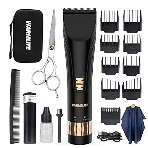 WARMLIFE Hair Clippers for Men, Professional Barber Clippers for Hair Cutting, Upgrade Cordless Hair Trimmer for Men with Apron, Scissors, Combs and Portable Case, X5-New, 18 Piece Set