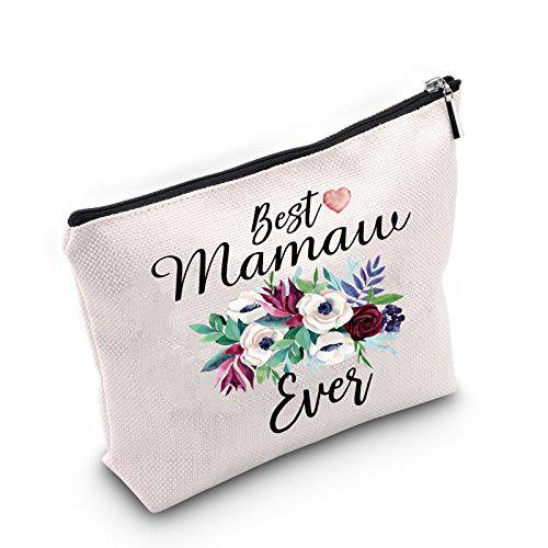 TSOTMO Grandma Gift Mamaw Makeup Bag Best Mamaw Ever Gift Mother’s Day Gift (Mamaw)