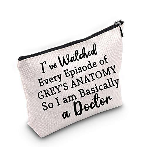 TSOTMO TV Show Inspired Gift Funny Doctor Makeup Bag TV Show Gift I’ve Watched Every Episode of TV Show So I am Basically a Doctor Cosmetic Bags Makeup Travel Case (a Doctor)