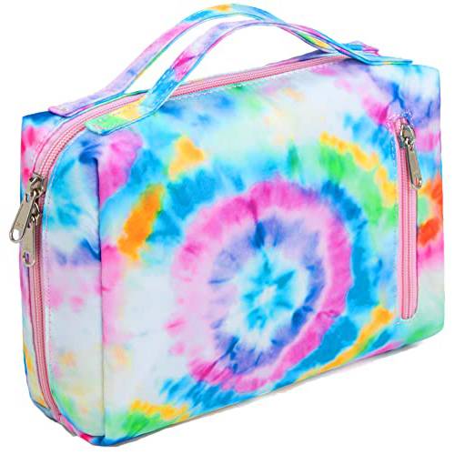 BLUBOON Toiletry Bag Travel Makeup Bag Portable Cosmetic Bag Organizer for Women and Girls (Tie Dye Blue)