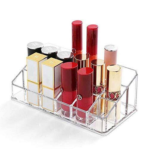 Weiai Lipstick Holder 18 Spaces Lipgloss Organizer, 3 Rows - Multi Level, Makeup Holder & Cosmetics Storage Display
