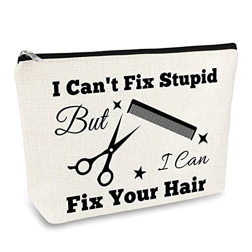 Hairdresser Gifts Hair Stylist Makeup Bag Hair Stylist Gifts Cosmetic Bags Funny Hair Dresser Gift Cosmetic Pouch Makeup Case Christmas Inspirational Graduation Gift for Hairdresser