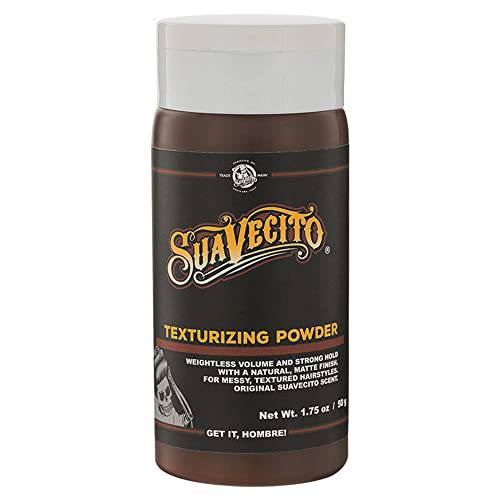 Suavecito Texturizing and Volumizing Hair Styling Powder with Shine Free Matte Finish and Strong Hold - No Mess, Oil Absorbing, Long Lasting - 1.75 oz White