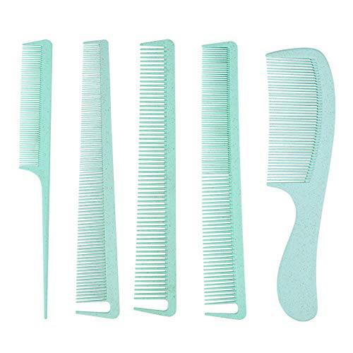 Comb Set of 5 Wheat Straw Hair Combs for Women and Men