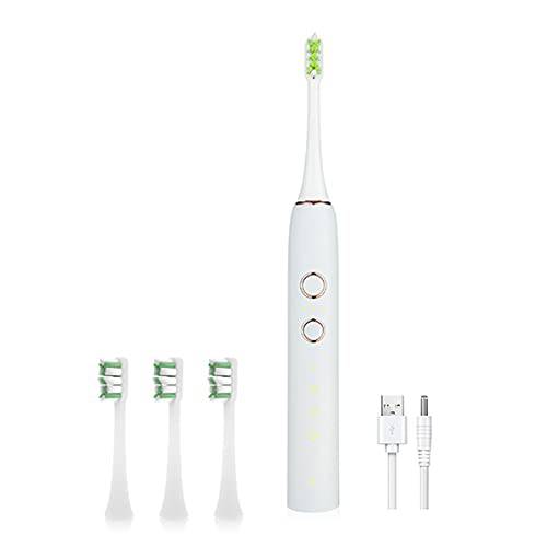 north lover Smart Sonic Rechargeable Electric Toothbrush with 4 Replacements (White)