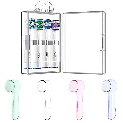 Electric Toothbrush Head Storage Case + 4 PCS Toothbrush Head Covers for Oral B