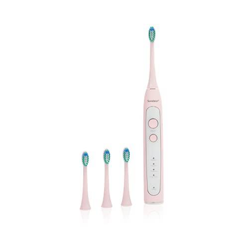 Soniclean Pro 4800 Electric Toothbrush for Adults with 12 Toothbrush Heads, Rechargeable Toothbrush, Automatic Toothbrush, Soft Bristle Toothbrush, Black