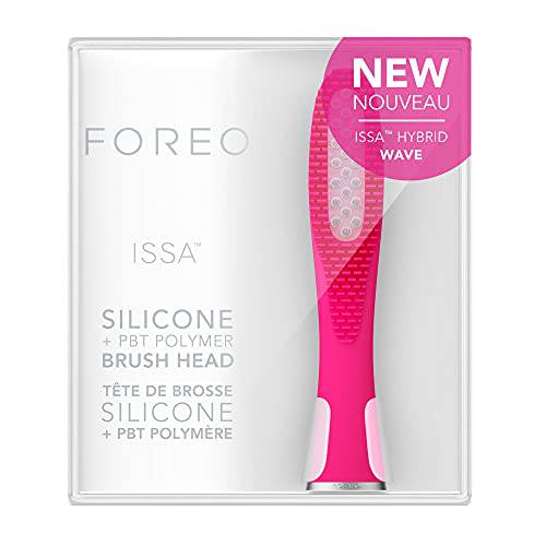 FOREO ISSA Hybrid Wave Brush Head Fuchsia, Medical-Grade Silicone & PBT Polymer Bristles, 6-Months Lasting