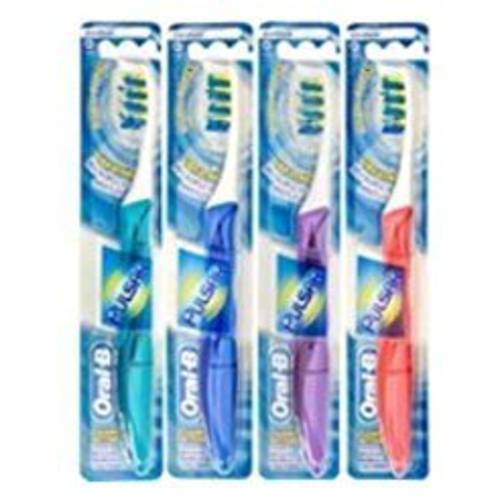 Oral-B Pulsar Battery Powered Vibrating Bristles Toothbrush, Soft, 4-Pack