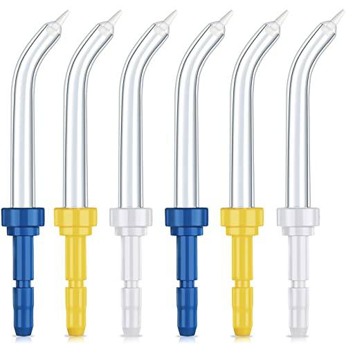 6 Pieces Replacement Periodontal Replacement Tips Compatible with Waterpik 3 Colors Periodontal Tips Dental Water Flosser Replacement Tips Flossing Tips for Water Flossers and Other Oral Irrigators