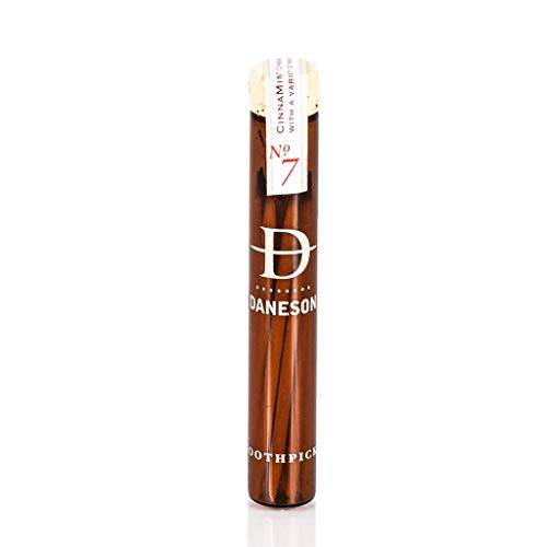 Daneson No.7 Cinnamon Wooden Toothpicks Cinnamon Cinnamon Infused Flavored Toothpicks Essence Of have a warm, spicy and sweet flavor with a hint peppermint Great Gift For Men & Women
