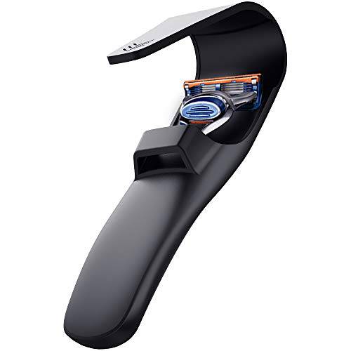 Razor Travel Case - Enerfort Silicone Mens Razor Case, Razor Case Compatible with Gillette Mach Fusion Proglide Sensor Excel Men’s Razor - Black