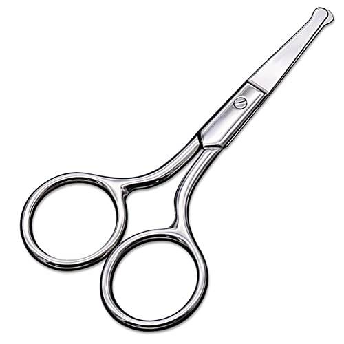 Small Scissors, Eyebrow Scissors, Nose Hair Scissors Round Tip Design, Will Not Hurt the Nasal Cavity. Professional Grooming Scissors for Hair, Eyelashes, Nose, Eyebrow Trimming, Mustache. -AsonTao