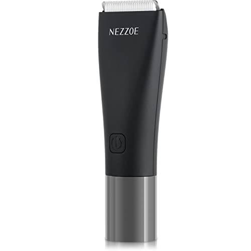 NEZZOE Body Hair Trimmer, Electric Groin Hair Trimmer & Razor, Replaceable Ceramic Blade Heads, Waterproof Wet/Dry Clippers, USB Rechargeable