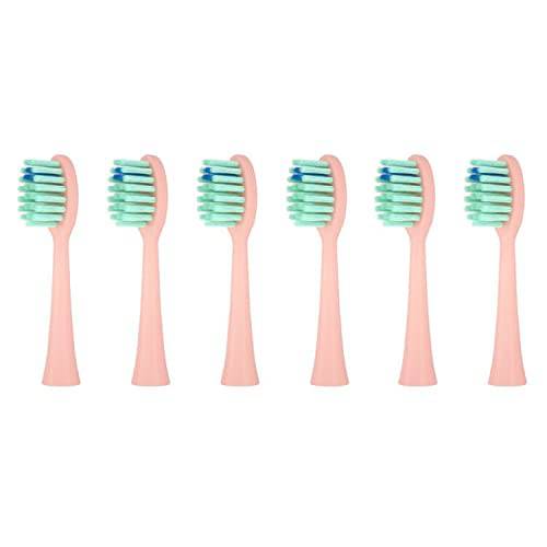 NELL&WELL 6 Pieces Replacement Toothbrush Heads for NW-006/NW-007 Sonic Electric Toothbrush (Pink)