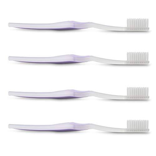 WELdental Welbrush Soft Flossing Toothbrushes (Purple, 4-Pack)