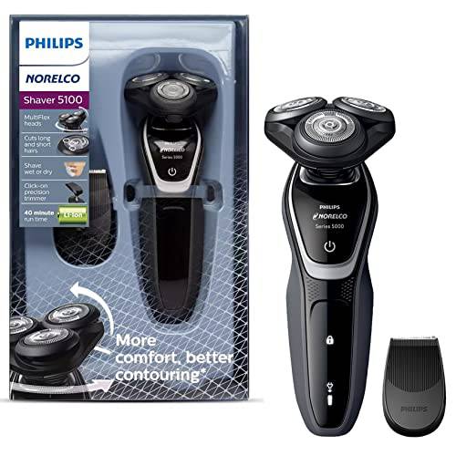 Philips Norelco Series 5100 Wet or Dry Men’s Rechargeable Electric Shaver with Precision Trimmer, S5210/81 - 5-direction Flex Heads, MultiPrecision Blade System- BROAG Random Color Electric Toothbrush