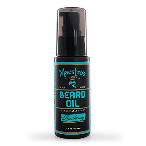 Maestro’s Classic BEARD OIL | High-Shine Moisturizing & Taming for All Beard Types & Lengths- Speakeasy blend, 2 Ounce