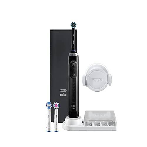 Oral-B Genius 8000 Rechargeable Electric Toothbrush, Long-Lasting Battery, 6 Brushing Modes, Visible Pressure Sensor, ADA Accepted, Travel Case Charges Brush and Smartphone, Bluetooth Connectivity