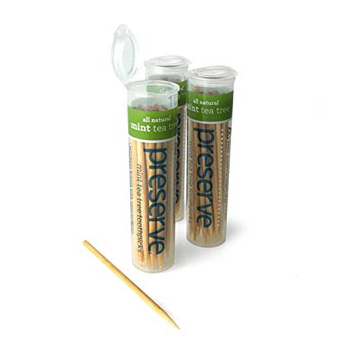 Preserve Flavored Toothpicks, Mint Tea Tree, 3 Count