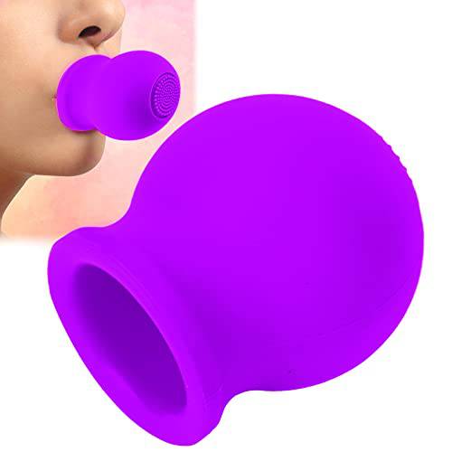 Lip Plumper Device, Lips Enhancer Beauty Bigger Mouth Quickly Face Clean Massage Silicone Lip Pump With Brush(Purple)