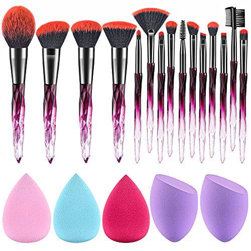 Makeup Brushes DUAIU Dual-colored Makeup Brush Premium Synthetic Bristles Kabuki Brush Blush Brush and Powder Brush for Loose Powder and Blush(Black)