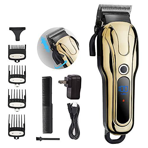 Professional Rechargeble Fast Feed Adjustable Pivot Motor Hair Clipper, 2000mA Powerful Electric Cutting Trimmer Set,Hair Cutting Kit Cordless for Men (Red)