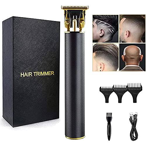 Professional Cordless Hair Trimmer, Electric Finishing Trimmers Kit, T-Blade Trimmer USB Rechargeable Beard Trimmer Kit, Hair Trimmer for Men (Black)