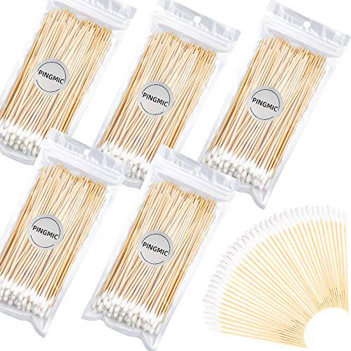6’’ Long Cotton Swabs 500PCS - Cotton Swabs With Wooden Sticks- Cleaning Swabs for Makeup, Pet Care, Gun Cleaning, Electronics, Arts and Crafts
