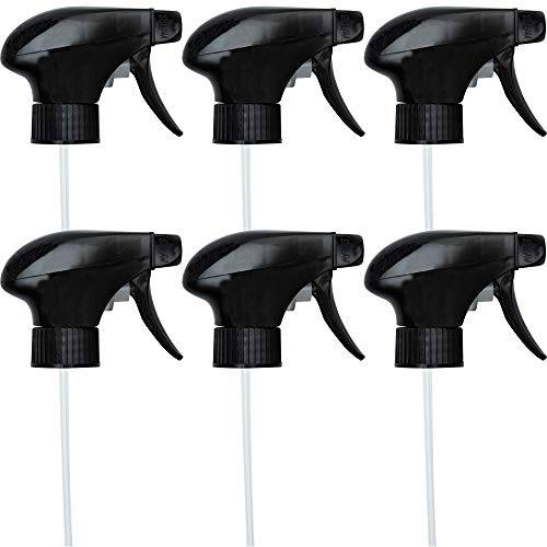 Top Home Store Heavy Duty Stream Nozzle Spray Replacement Parts & Mist Trigger Sprayer top Fits Standard 8oz /16oz Boston Round 28/400 Neck Bottles, 6 Pack