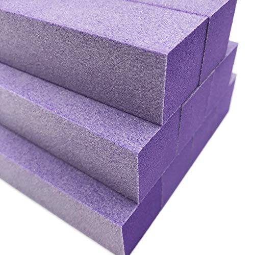 Maccibelle Durable Nail Buffer Sanding Block 60/100 Grit Purple White for Buffing File Acrylic Polygel Artificial Dip System Fingernails, Pedicure Tool 10 Pieces